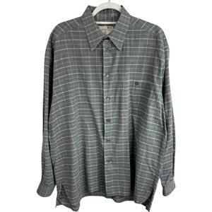 Ermenegildo Zegna Shirt Mens Size XL Gray Casual Button Up Long Sleeve